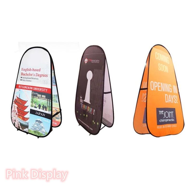 Outdoor Non Toxic Pink Display Pop Up Banner Stand